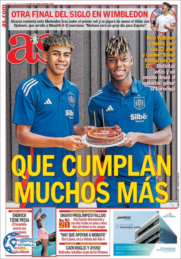 روزنامه ورزشی آ  اس شنبه 23 تیر 1403 