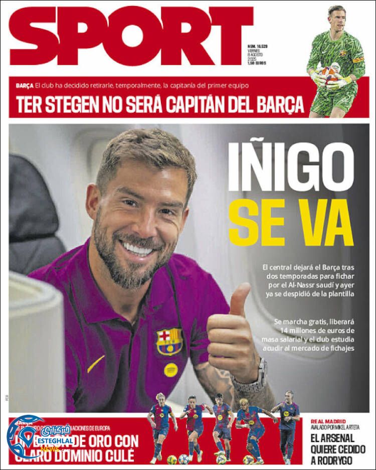 روزنامه ورزشی اسپورت جمعه 17 مرداد 1404 