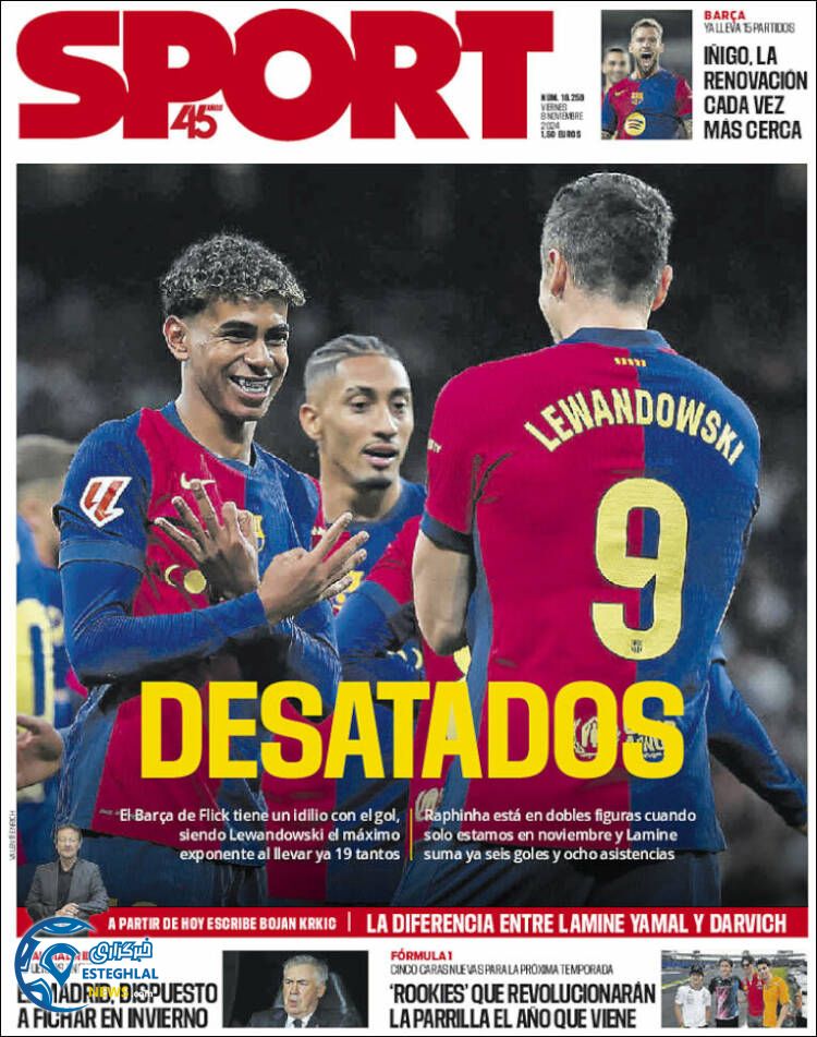 روزنامه ورزشی اسپورت جمعه 18 آبان 1403