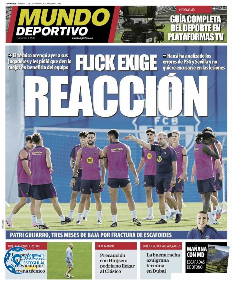 روزنامه  ورزشی موندو دپورتیوو جمعه 25 مهر 1404 