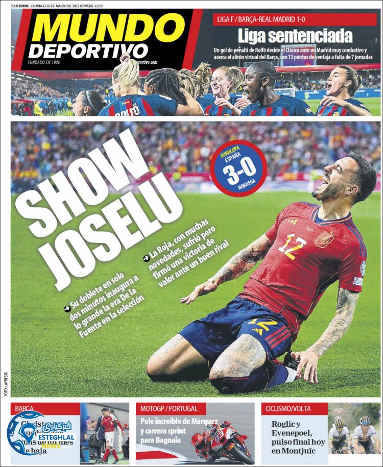 روزنامه ورزشی موندو دپورتیوو یکشنبه 6 فروردین 1402 