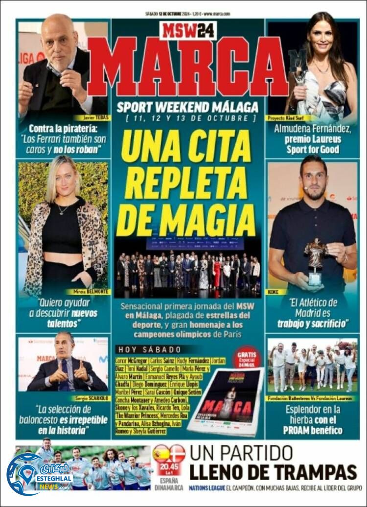 روزنامه ورزشی مارکا شنبه 21 مهر 1403 