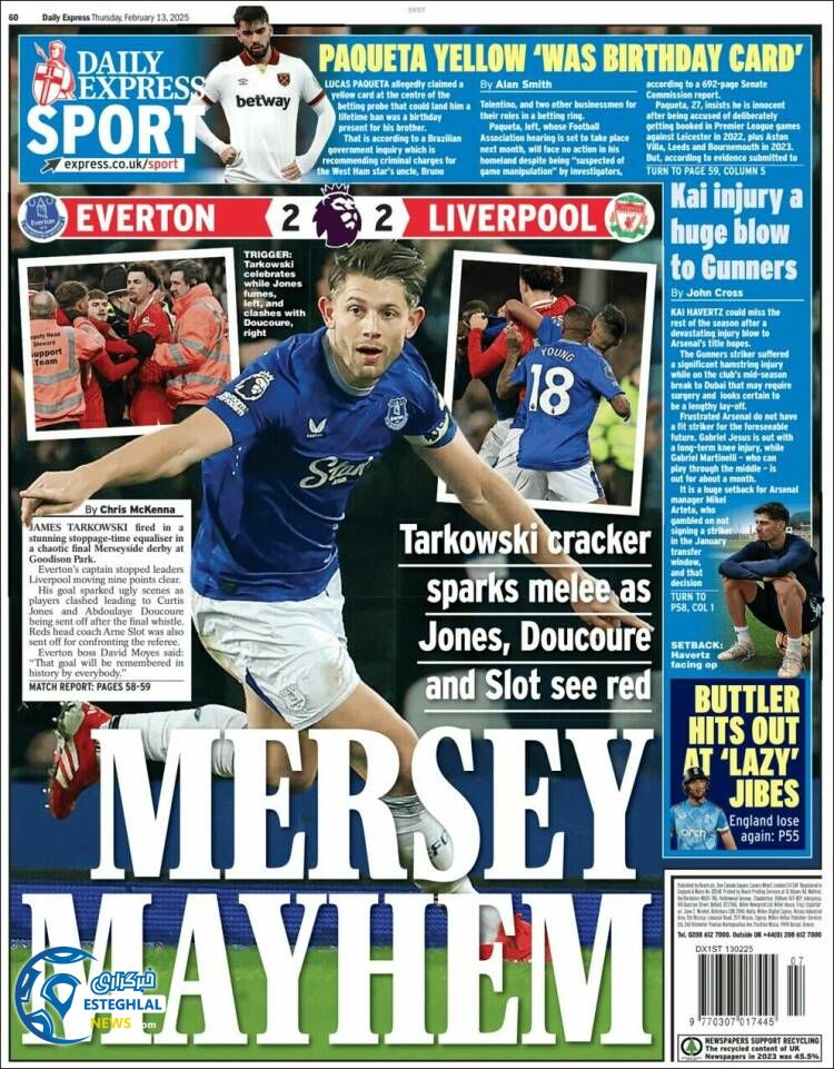 روزنامه  ورزشی اکسپرس اسپورت پنجشنبه 25 بهمن 1403 