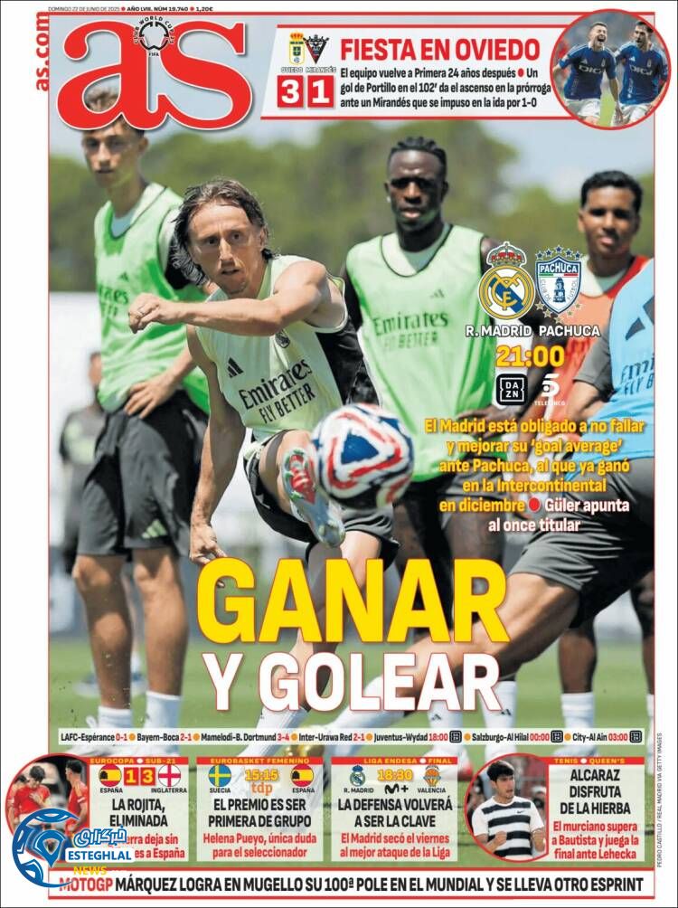 روزنامه  ورزشی آ اس یکشنبه 1 تیر 1404 