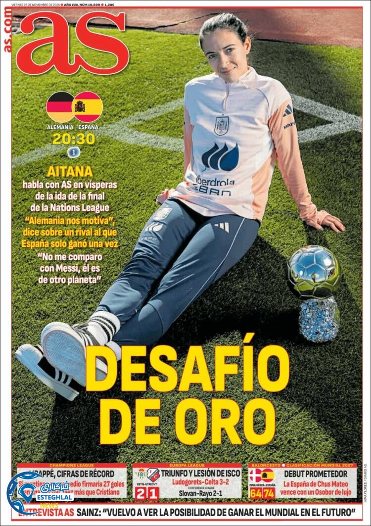 روزنامه  ورزشی آ اس جمعه 7 آذر 1404 