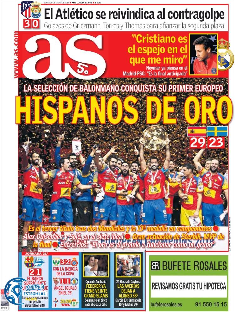 روزنامه ورزشی آ اس دوشنبه 9 بهمن 1396