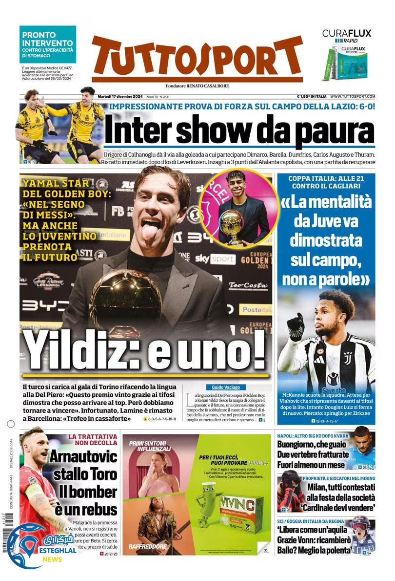 روزنامه  ورزشی توتو اسپورت سه شنبه 27 آذر 1403 