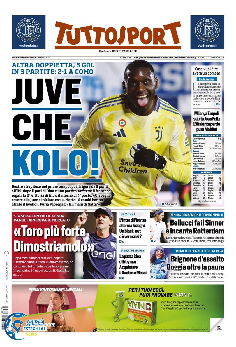 روزنامه ورزشی توتو اسپورت شنبه 20 بهمن 1403 