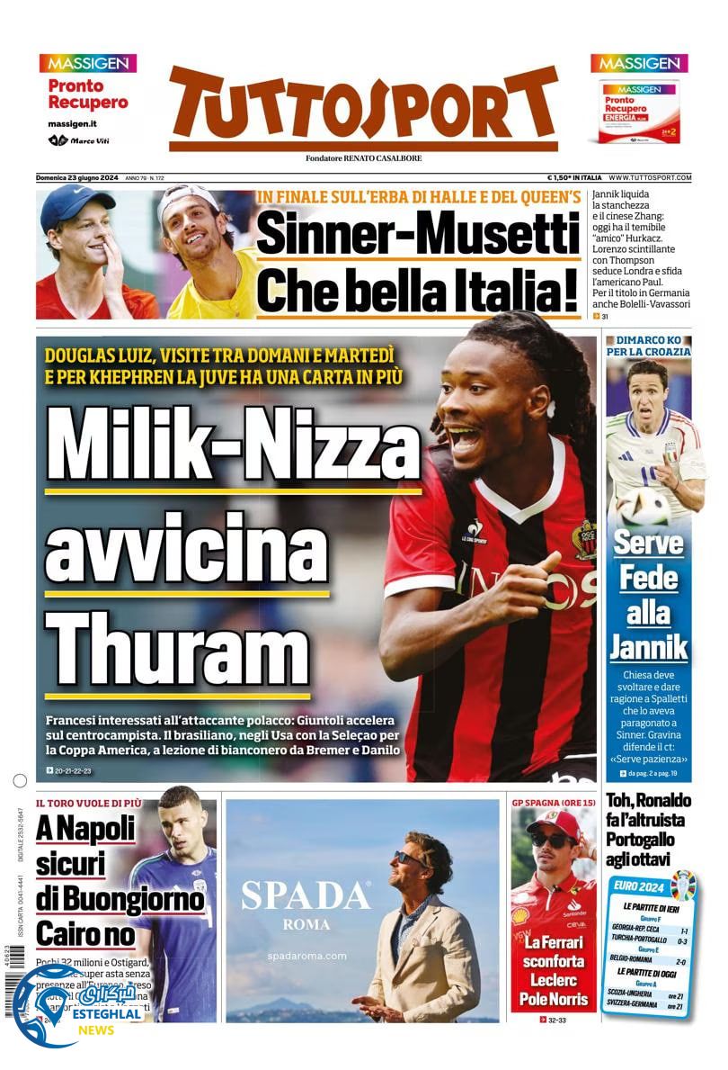 روزنامه ورزشی توتو اسپورت یکشنبه 3 تیر 1403 