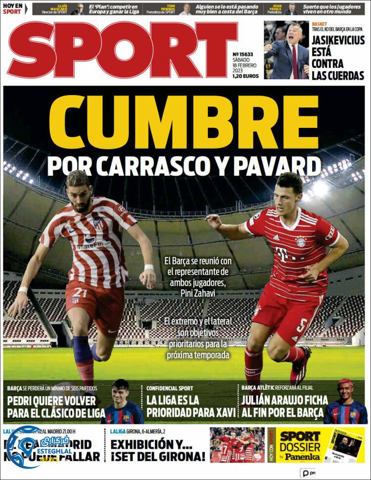 روزنامه ورزشی اسپورت شنبه 29 بهمن 1401 