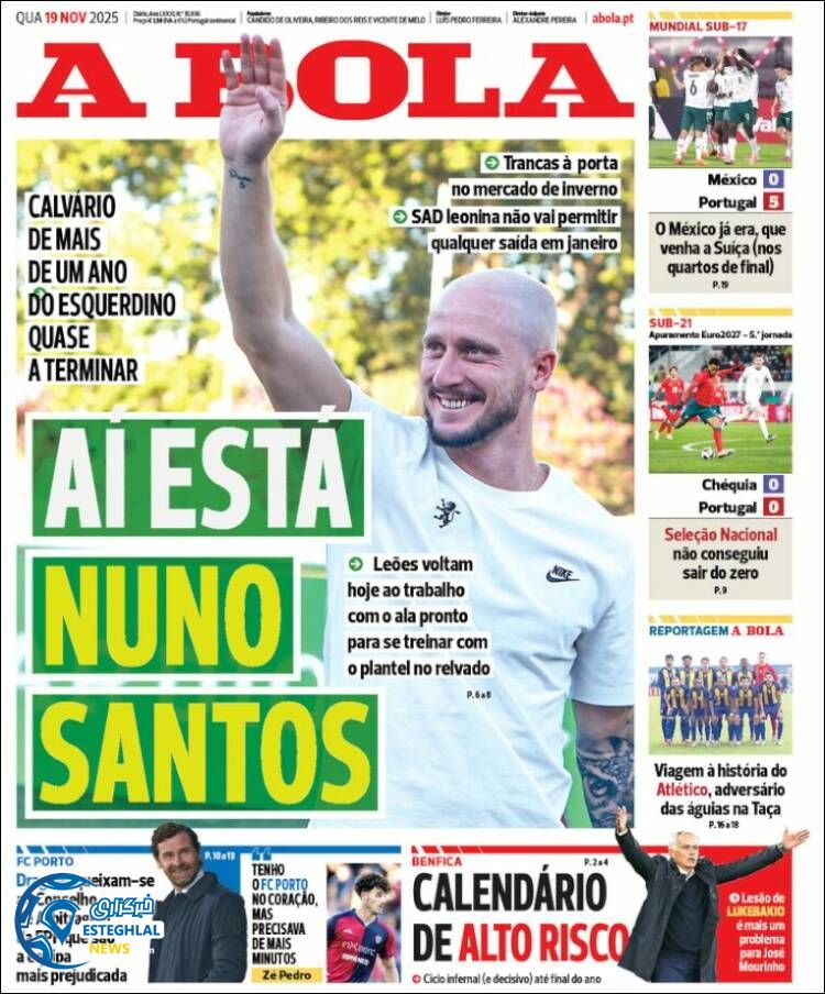 روزنامه ورزشی آبولا چهارشنبه 28 آبان 1404   