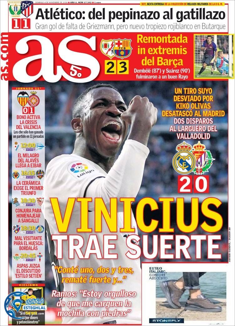 روزنامه ورزشی آ اس یکشنبه 13 آبان 1397