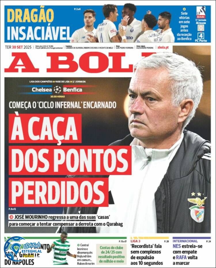 روزنامه ورزشی آبولا  سه شنبه 8 مهر 1404 