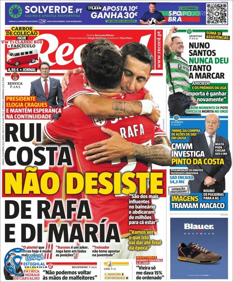 روزنامه ورزشی رکورد  شنبه 21 بهمن 1402 