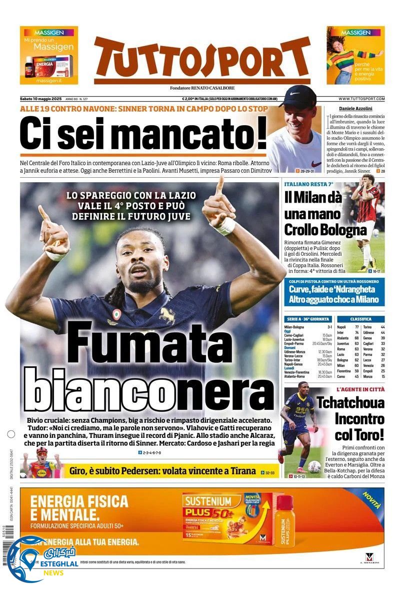 روزنامه ورزشی توتو اسپورت شنبه 20 اردیبهشت 1404  