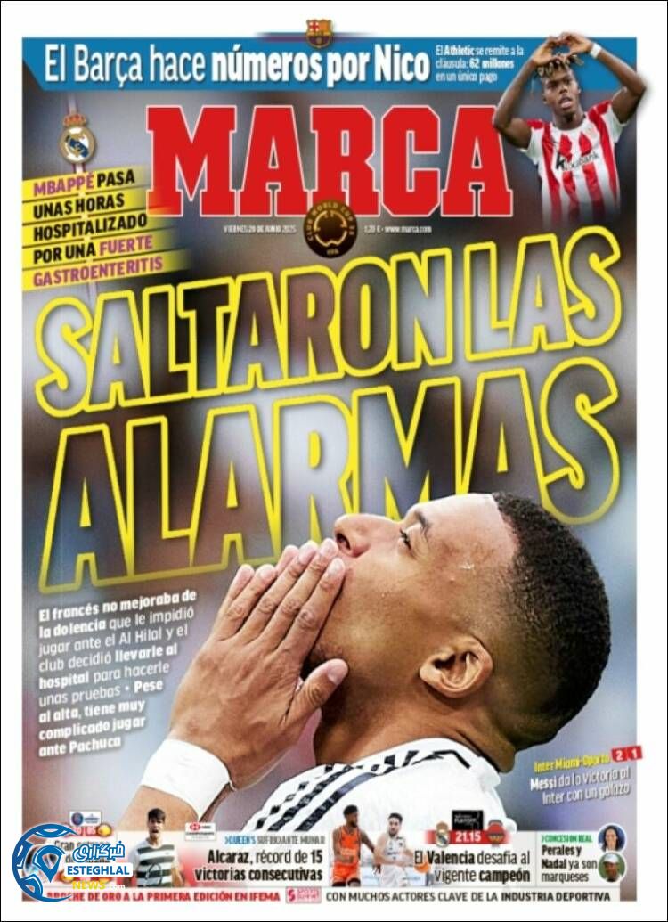 روزنامه ورزشی مارکا جمعه 30 خرداد 1404 