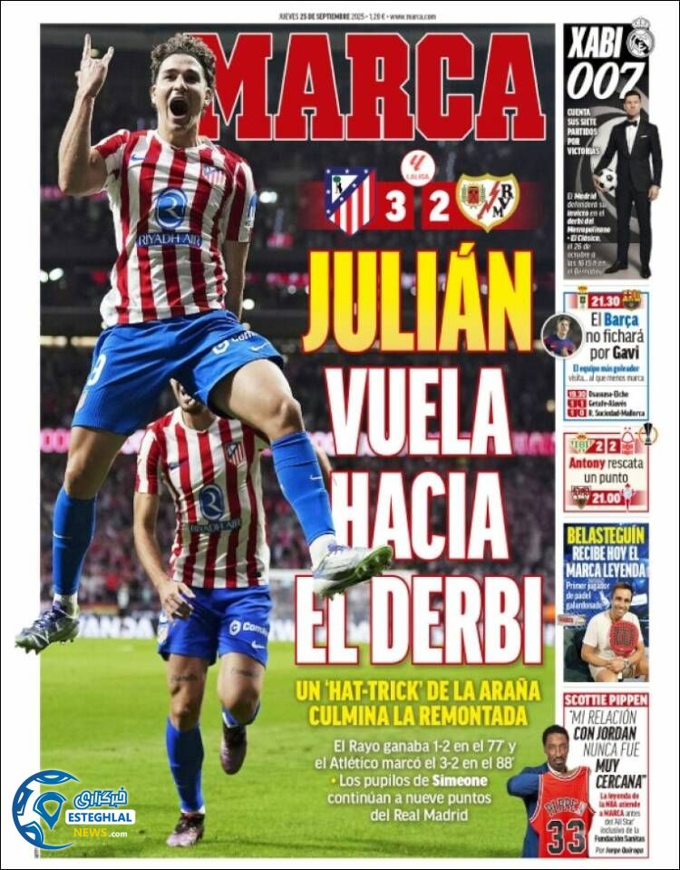 روزنامه ورزشی مارکا  پنجشنبه 3 مهر 1404  