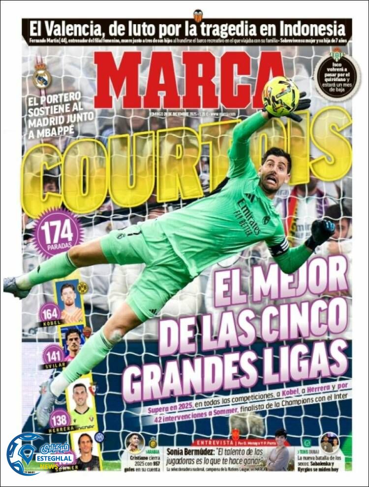 روزنامه  ورزشی مارکا یکشنبه 7 دی 1404 