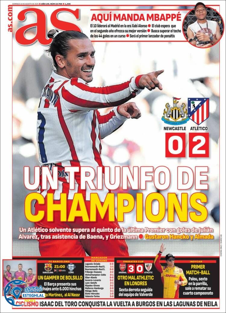 روزنامه ورزشی آ اس  یکشنبه 19 مرداد 1404 