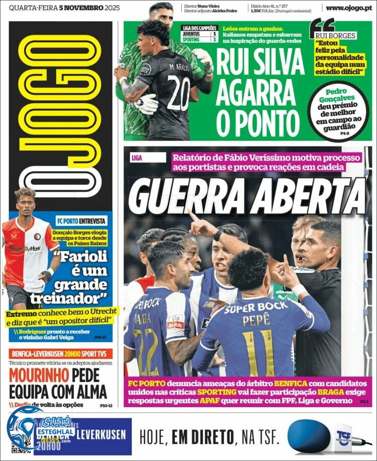 روزنامه ورزشی اوجوگو چهارشنبه 14 آبان 1404 