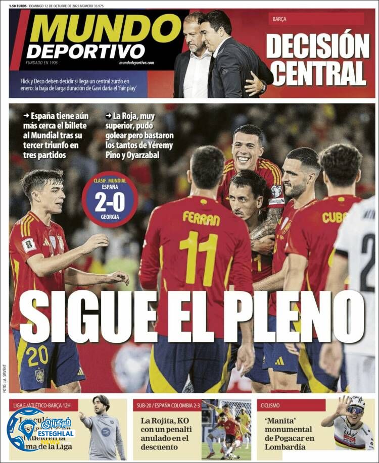 روزنامه ورزشی موندو دپورتیوو یکشنبه 20 مهر 1404 