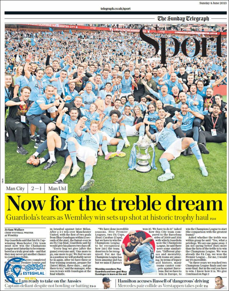 روزنامه ورزشی تلگراف اسپورت یکشنبه 14 خرداد 1402 