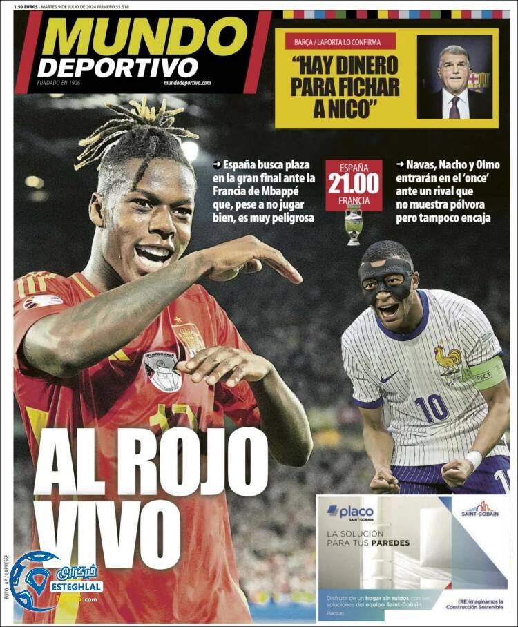 روزنامه ورزشی موندو دپورتیوو سه شنبه 19 تیر 1403 