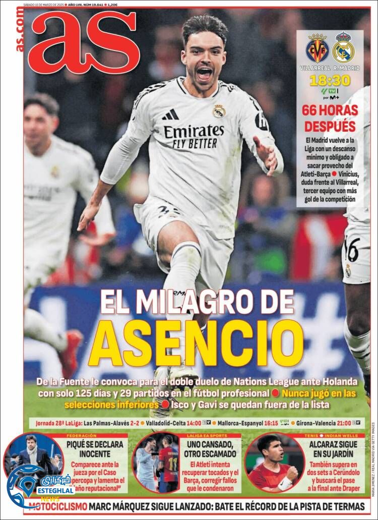 روزنامه  ورزشی  آ اس شنبه 25 اسفند 1403