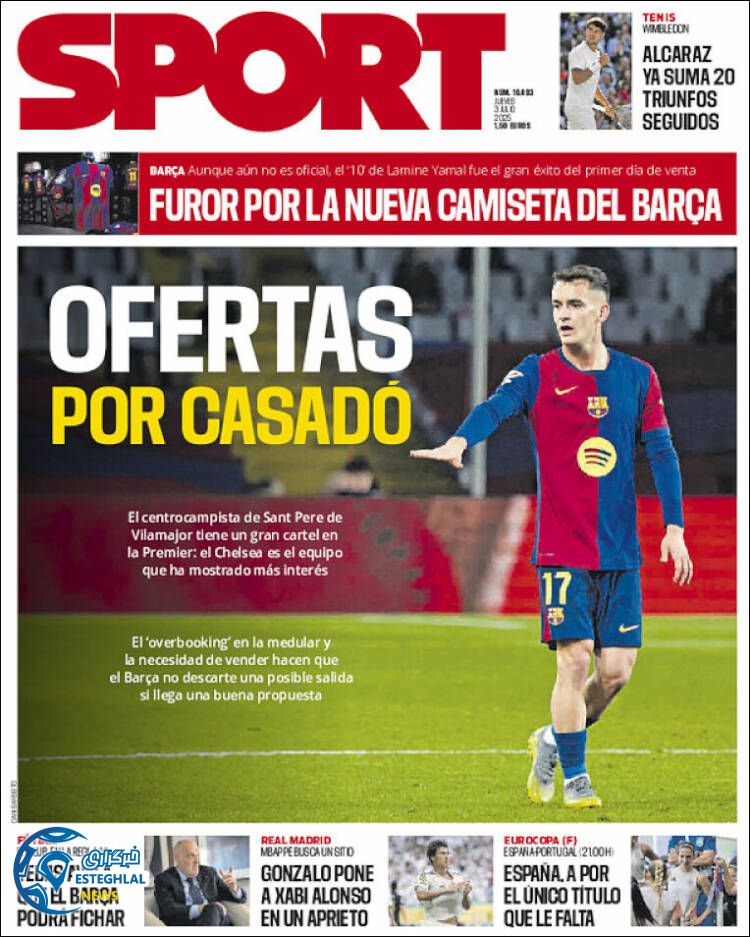 روزنامه ورزشی اسپورت پنجشنبه 12 تیر 1404 