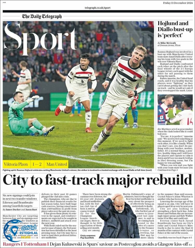 روزنامه ورزشی تلگراف  اسپورت جمعه 23 آذر 1403 