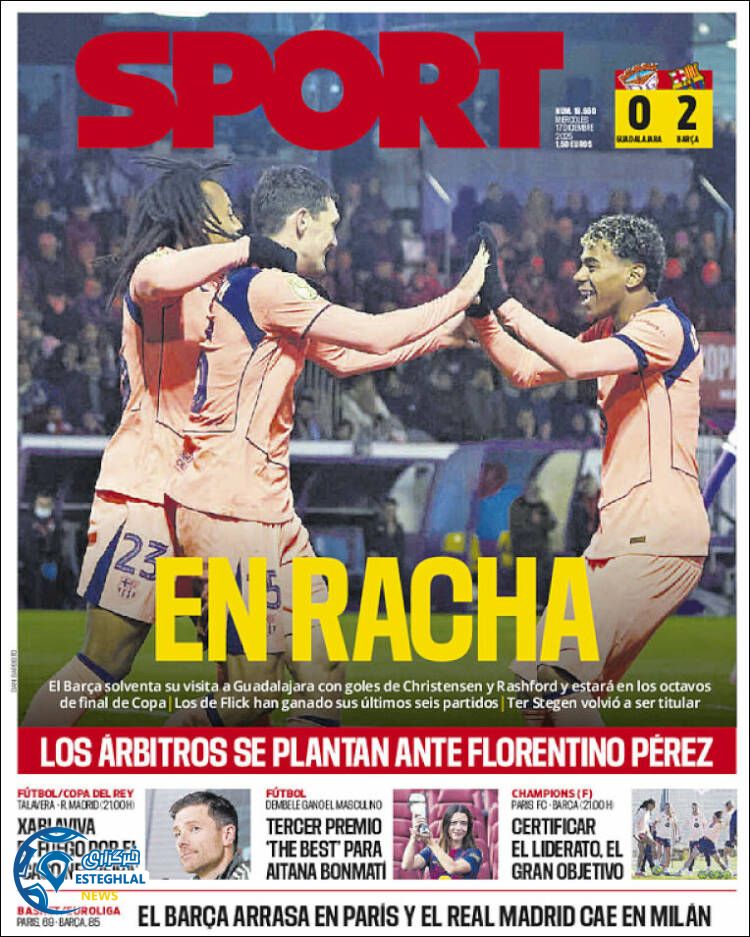 روزنامه ورزشی اسپورت چهارشنبه 26 آذر 1404  