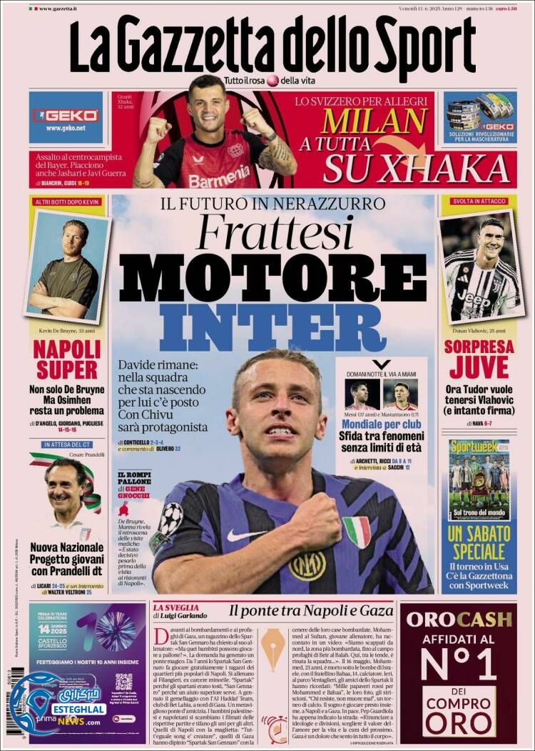 روزنامه ورزشی گاتزتا دلو اسپورت جمعه 23 خرداد 1404 