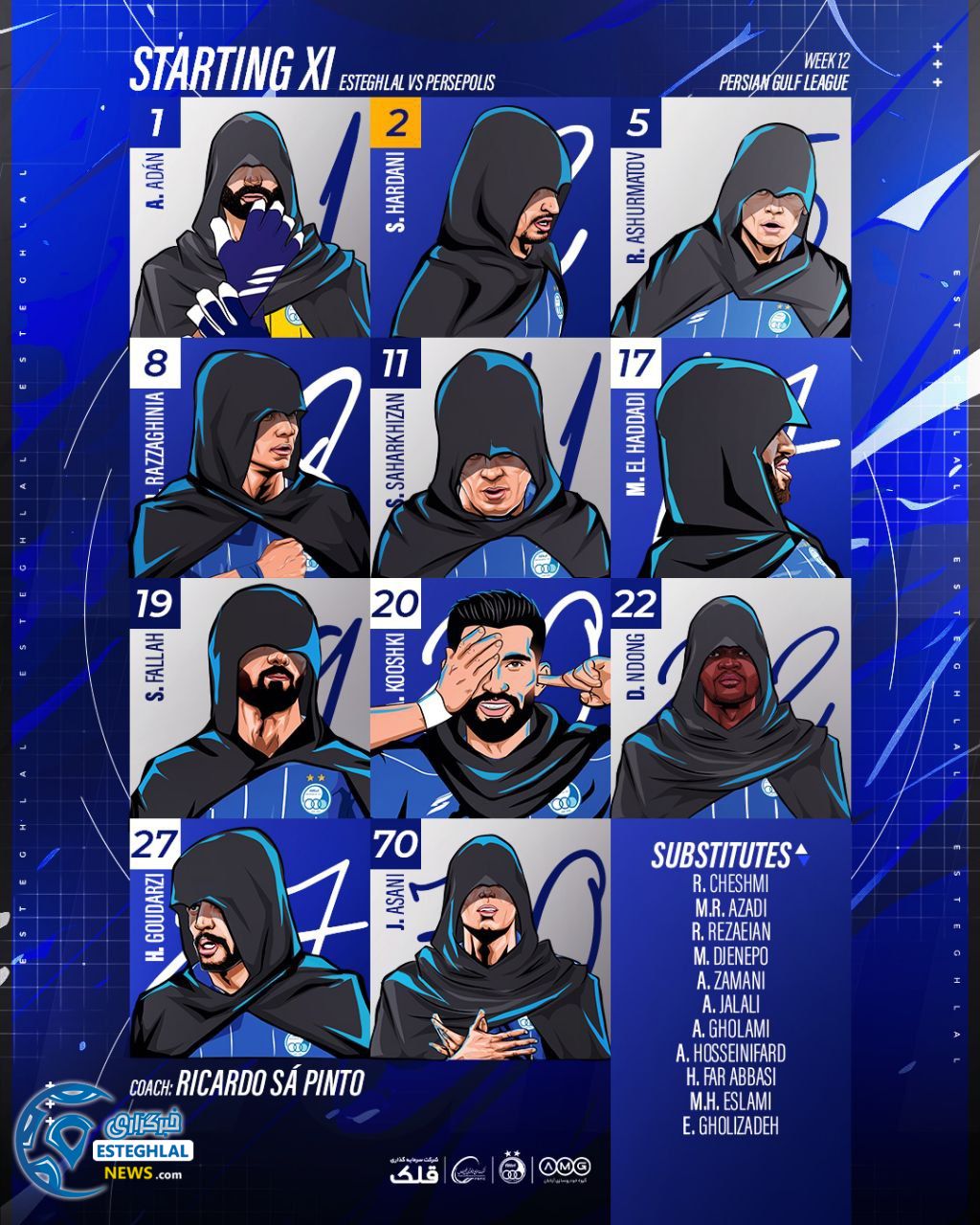 ترکیب استقلال در دربی صدوپنجم