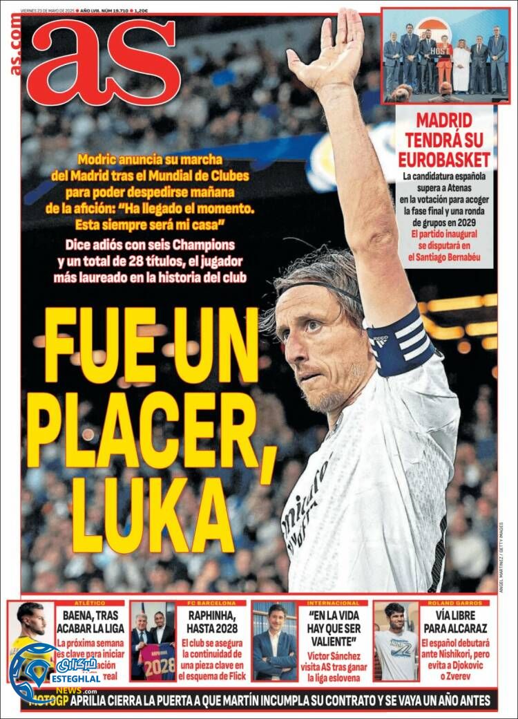 روزنامه ورزشی ا اس جمعه 2 خرداد 1404 