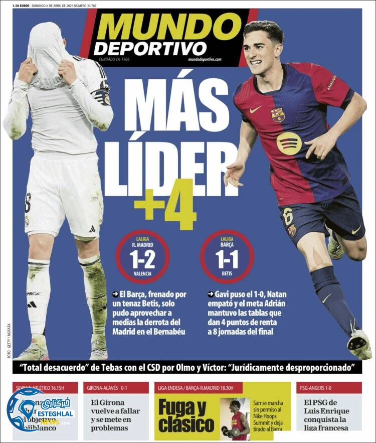 روزنامه ورزشی موندودپورتیوو یکشنبه 17 فروردین 1404 