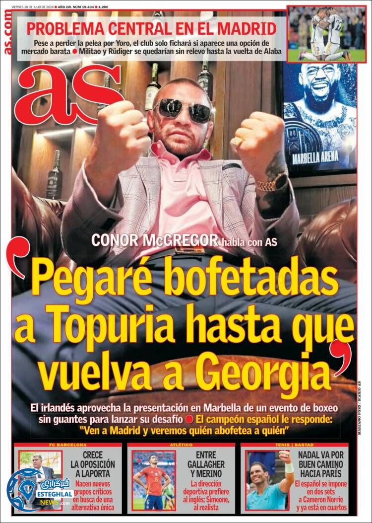 روزنامه  ورزشی آاس جمعه 29 تیر 1403 