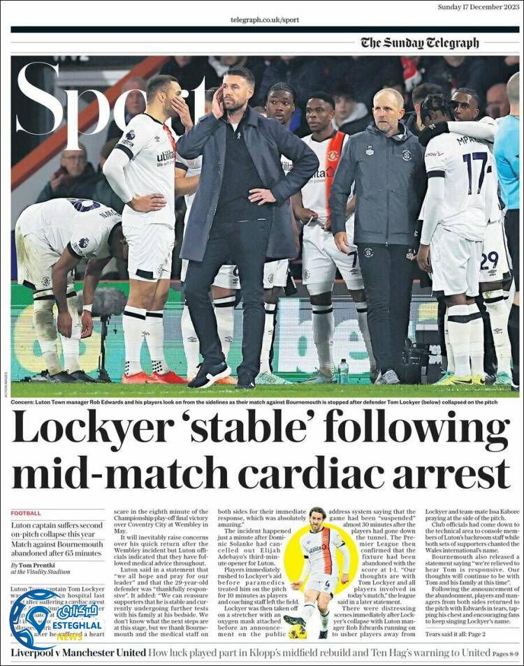 روزنامه ورزشی تلگراف اسپورت یکشنبه 26 آذر 1402 