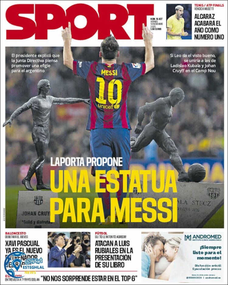 روزنامه  ورزشی اسپورت  جمعه 23 آبان 1404 