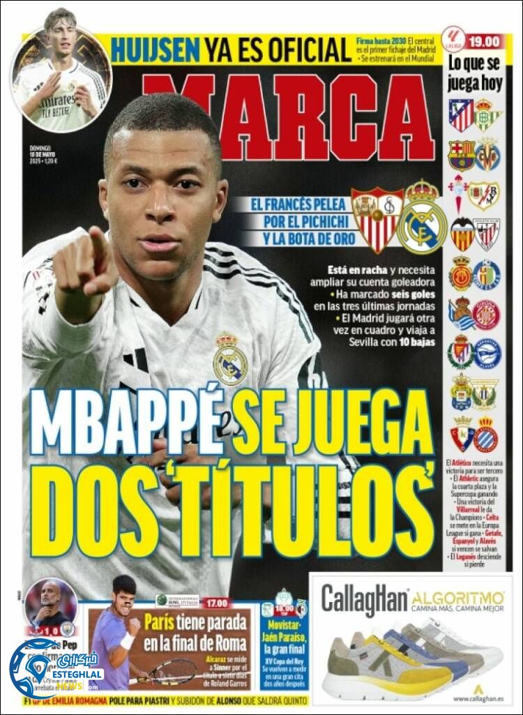 روزنامه ورزشی مارکا یکشنبه 28 اردیبهشت 1404  